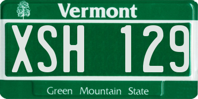 VT license plate XSH129