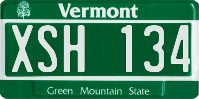 VT license plate XSH134