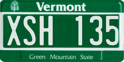 VT license plate XSH135
