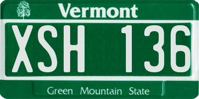 VT license plate XSH136