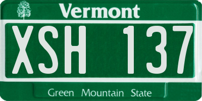 VT license plate XSH137