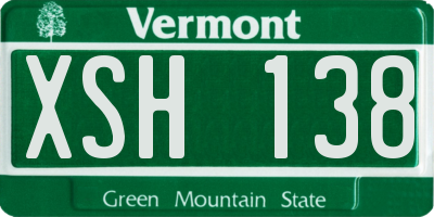 VT license plate XSH138