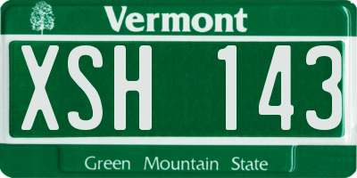 VT license plate XSH143