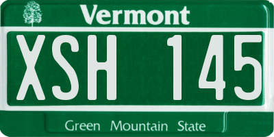 VT license plate XSH145