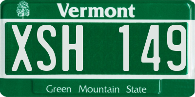 VT license plate XSH149