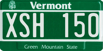 VT license plate XSH150