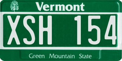VT license plate XSH154