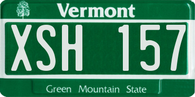 VT license plate XSH157