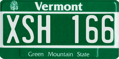 VT license plate XSH166