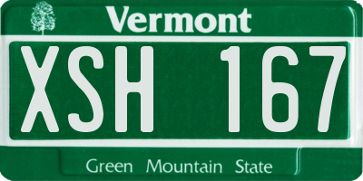 VT license plate XSH167