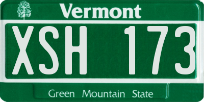 VT license plate XSH173