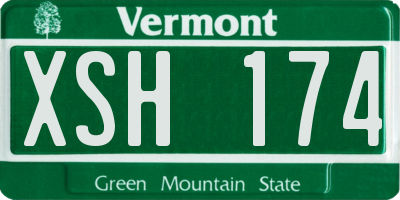 VT license plate XSH174
