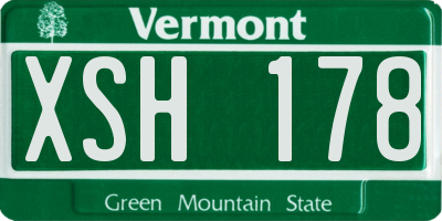 VT license plate XSH178