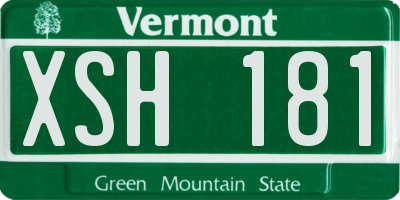 VT license plate XSH181