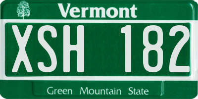 VT license plate XSH182
