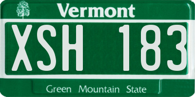 VT license plate XSH183