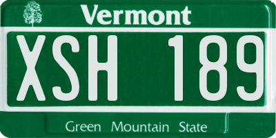 VT license plate XSH189