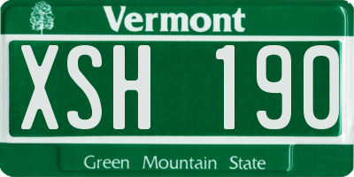 VT license plate XSH190