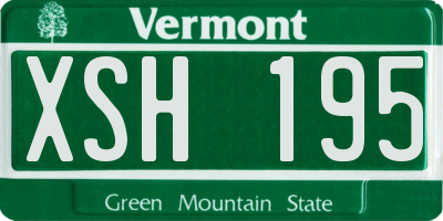VT license plate XSH195