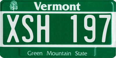 VT license plate XSH197