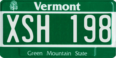 VT license plate XSH198