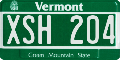 VT license plate XSH204