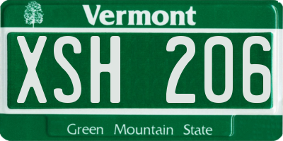 VT license plate XSH206