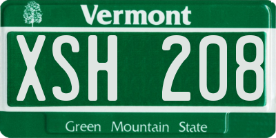 VT license plate XSH208
