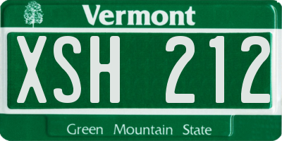 VT license plate XSH212