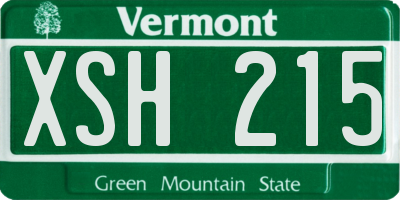 VT license plate XSH215