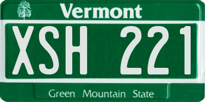 VT license plate XSH221