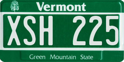 VT license plate XSH225
