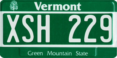 VT license plate XSH229