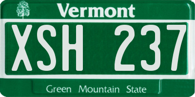 VT license plate XSH237