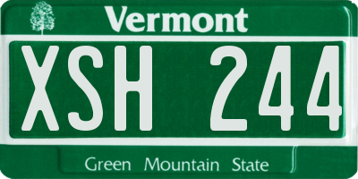 VT license plate XSH244