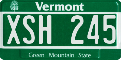 VT license plate XSH245