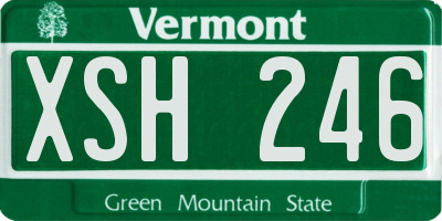VT license plate XSH246
