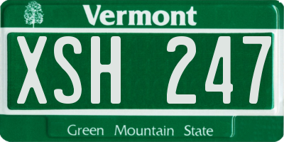 VT license plate XSH247