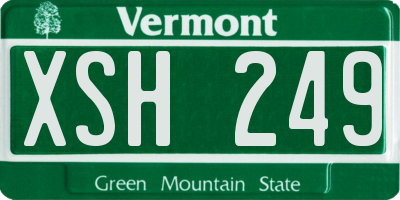 VT license plate XSH249