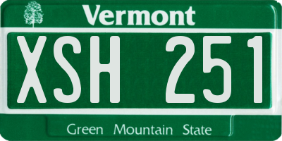 VT license plate XSH251