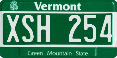 VT license plate XSH254