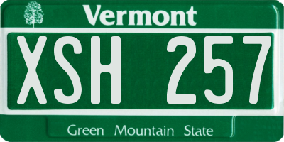 VT license plate XSH257