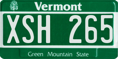 VT license plate XSH265