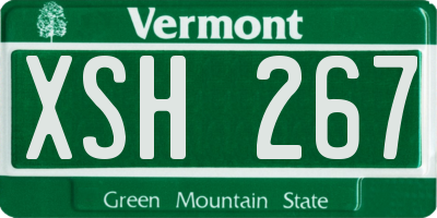 VT license plate XSH267