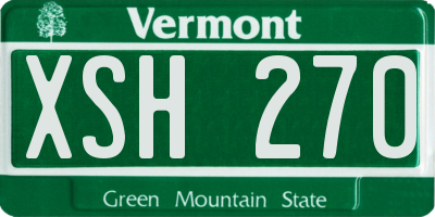 VT license plate XSH270