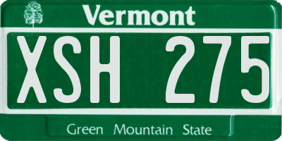 VT license plate XSH275