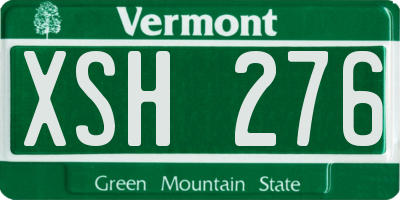 VT license plate XSH276