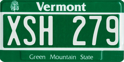 VT license plate XSH279