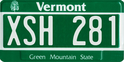 VT license plate XSH281