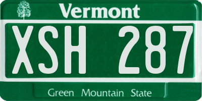VT license plate XSH287